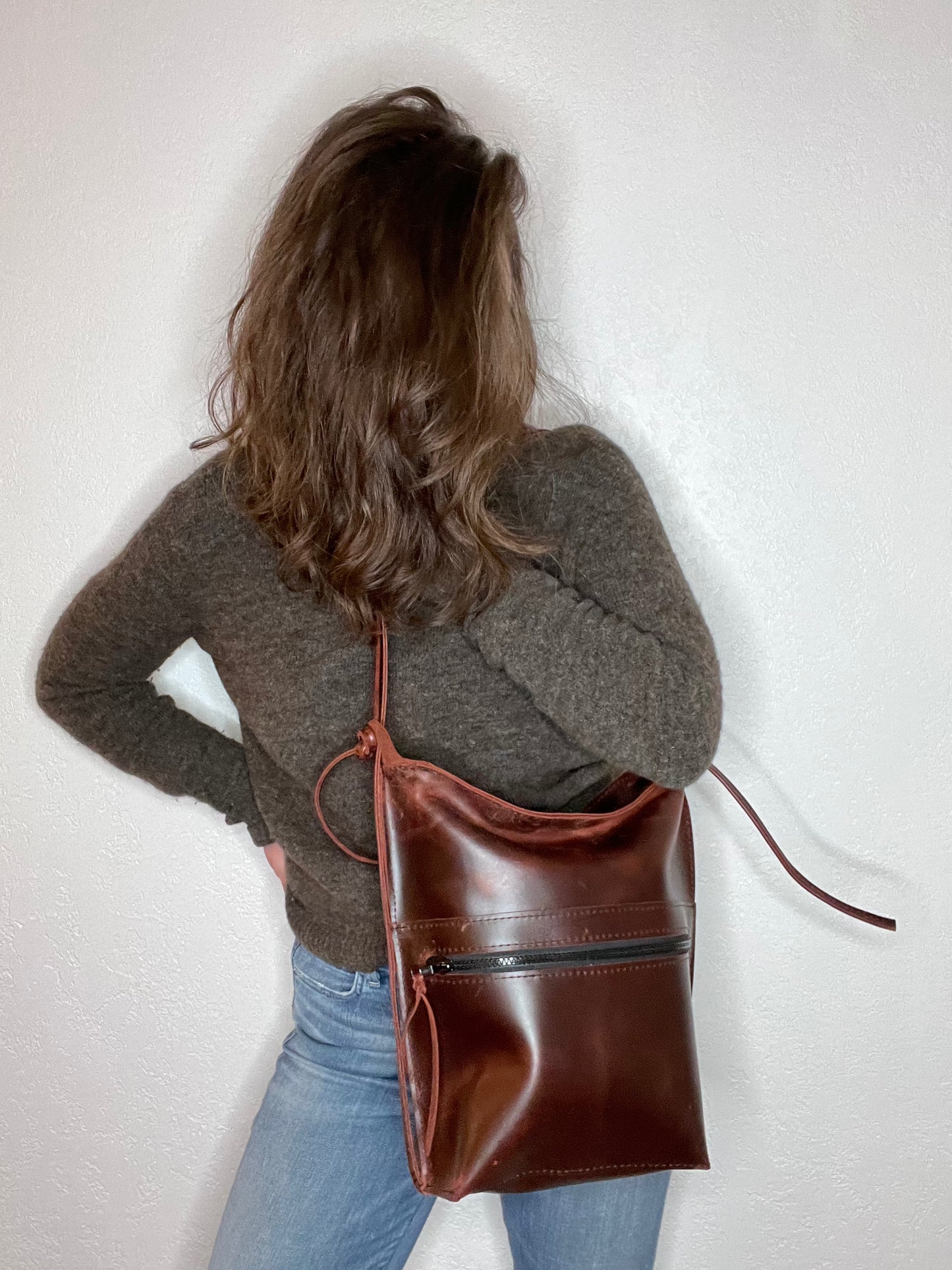 The Jack Bag in Mahogany Brown Chrome Tan Leather